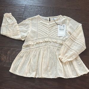 Zara Girls Blouse Size 7 Cream